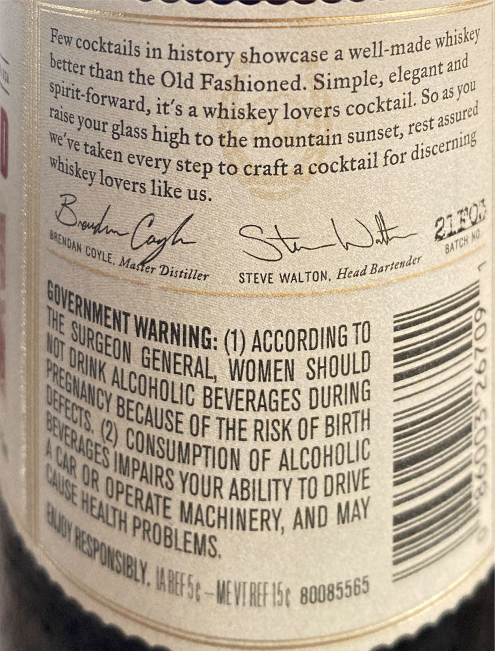 High Wear Old Fashioned Cocktail - High West Distillery (375mL) alcohol collectible [Barcode 086003267091] - Main Image 3