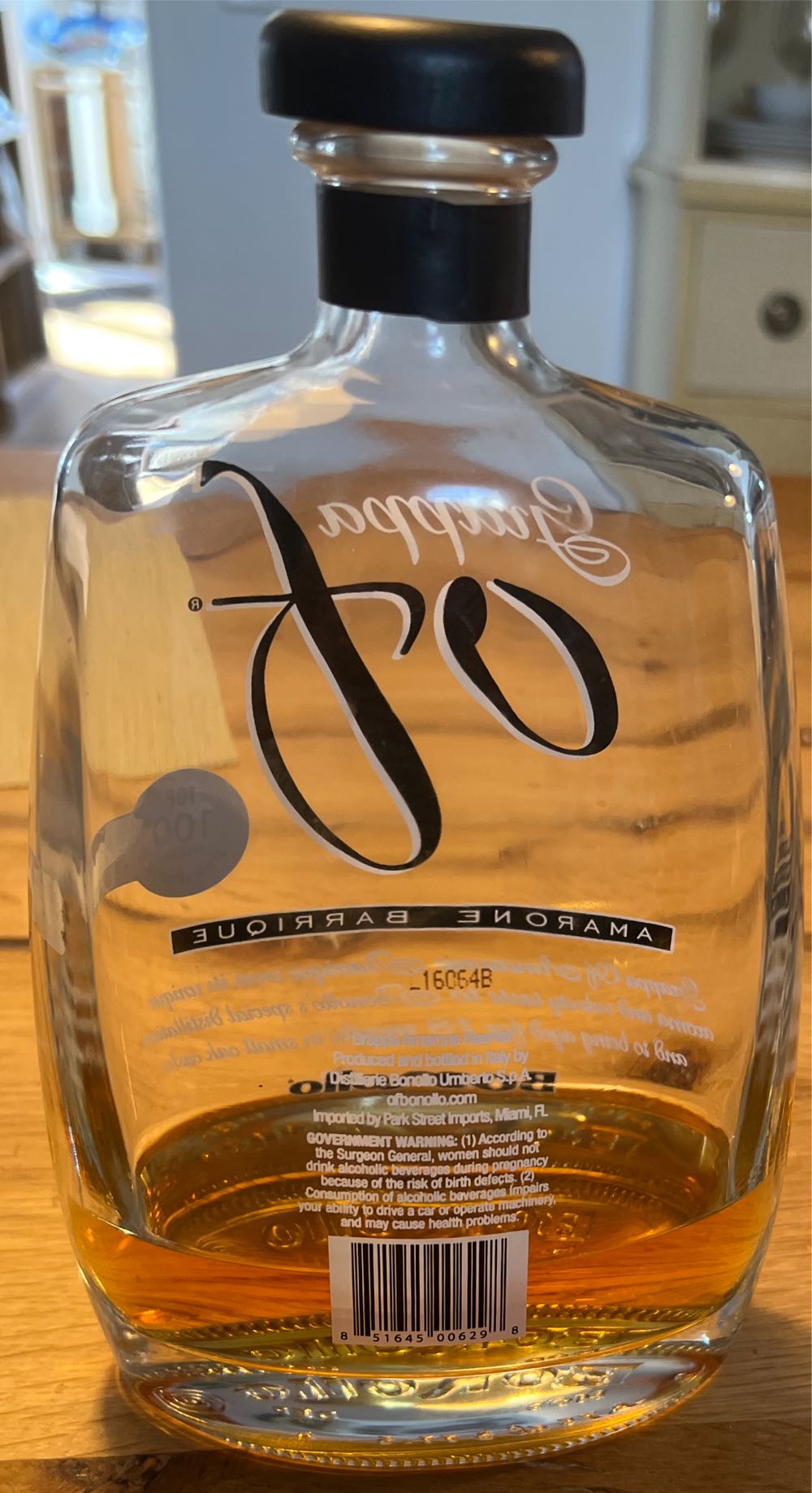 Grappa of Amarone Barrique  (750 mL) alcohol collectible [Barcode 851645006298] - Main Image 2