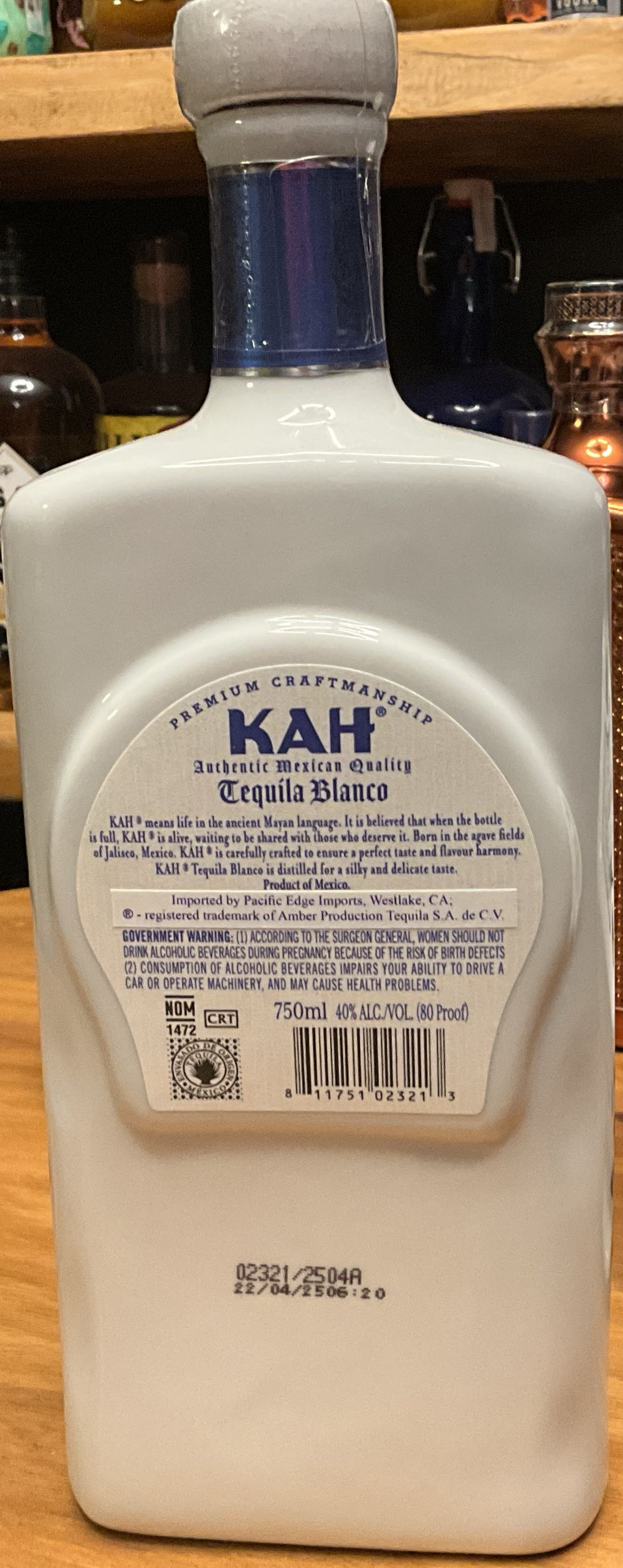Kah Tequila Blanco - Pacific Edge Imports (750 mL) alcohol collectible [Barcode 811751023213] - Main Image 2