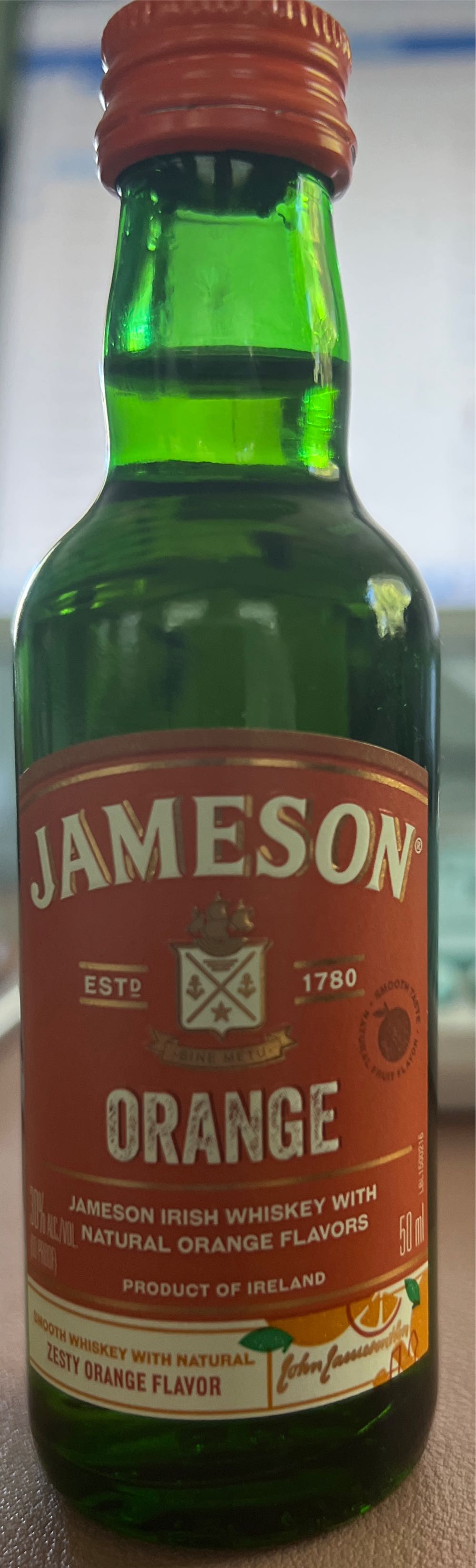 Jameson Orange - John Jameson & Son (50 mL) alcohol collectible [Barcode 080432117491] - Main Image 2