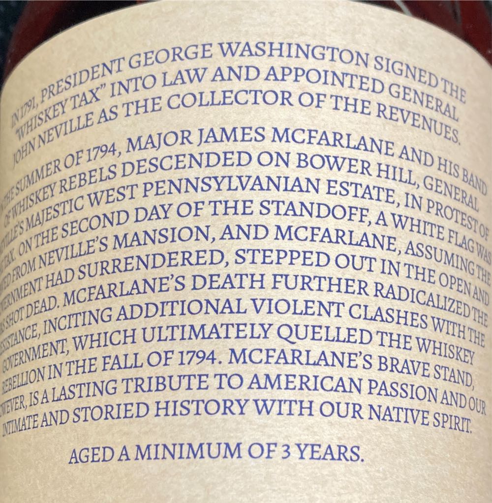McFarlans Reserve - IJW Whiskey Co (750 mL) alcohol collectible [Barcode 860004314943] - Main Image 2
