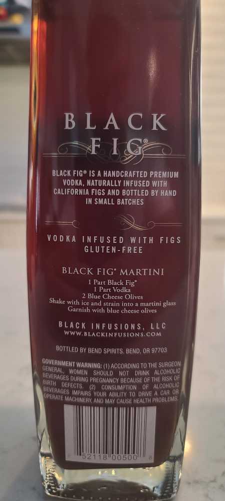 Black Fig Vodka - Bend Spirits (750 mL) alcohol collectible [Barcode 852118005008] - Main Image 2