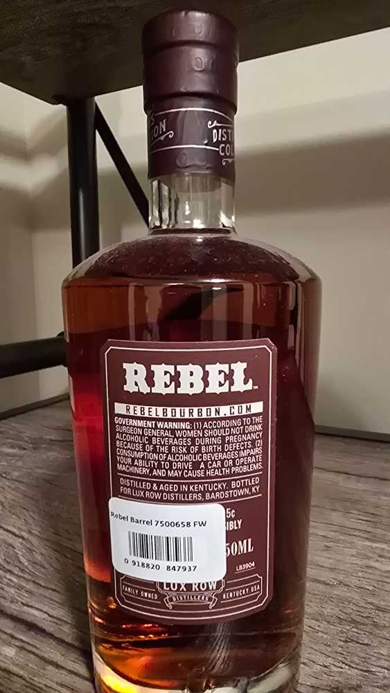 Rebel Distiller’s Collection Kentucky Straight Bourbon - Lux Row Distillers (750 mL) alcohol collectible - Main Image 2