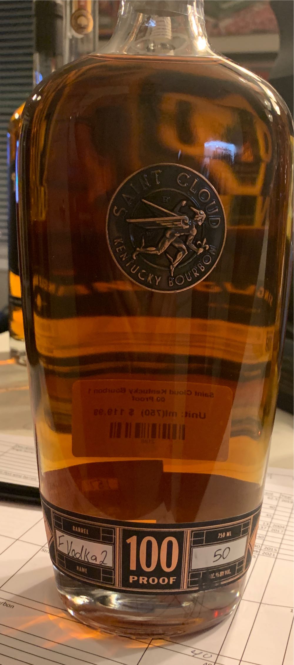 Saint Cloud Kentucky Bourbon - Saint Cloud Bourbon (750 mL) alcohol collectible [Barcode 2188] - Main Image 2