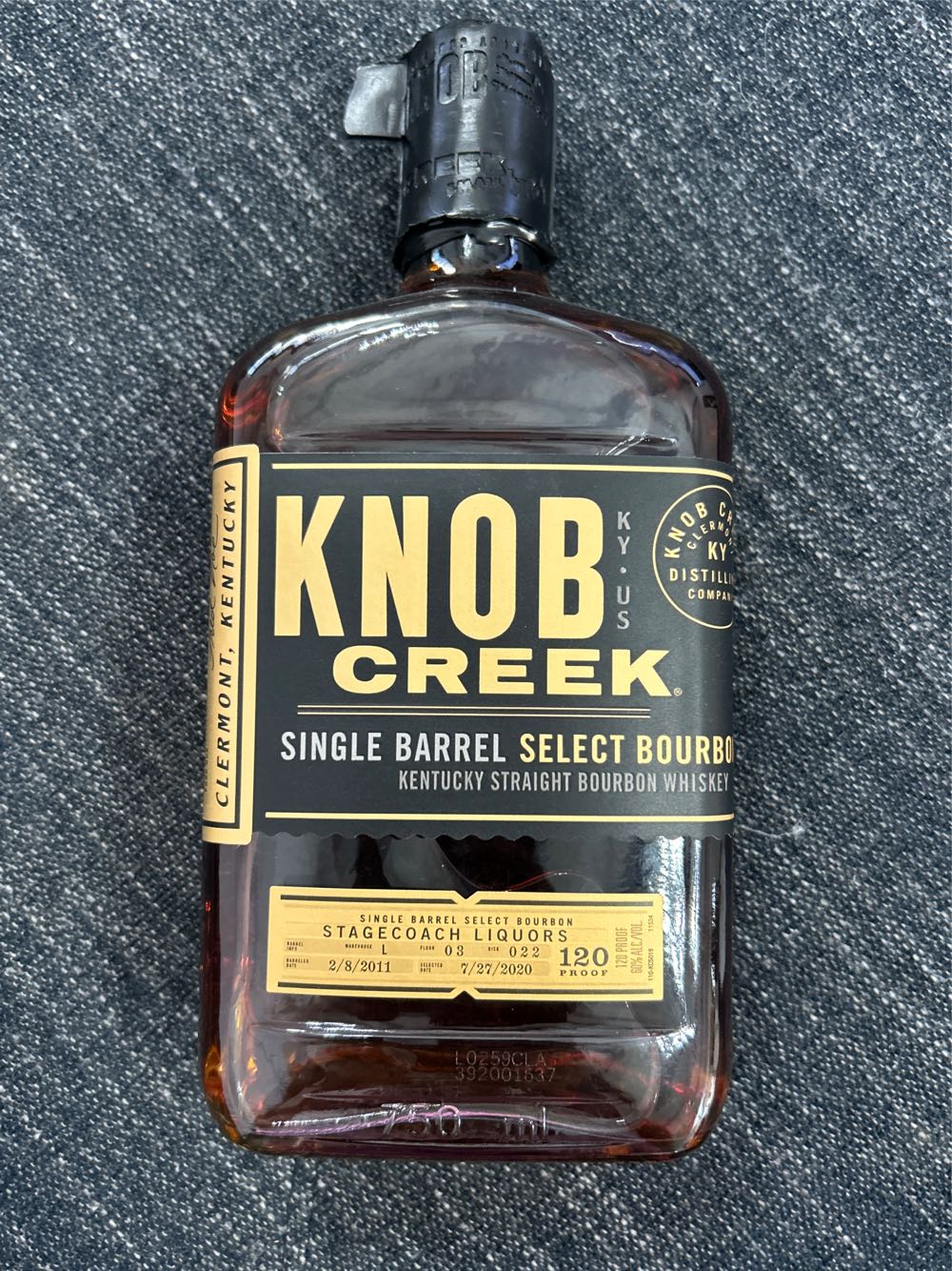 Knob Creek Single Barrel Select - Jim B.Beam Distilling Co. (750 mL) alcohol collectible [Barcode 080686016045] - Main Image 3