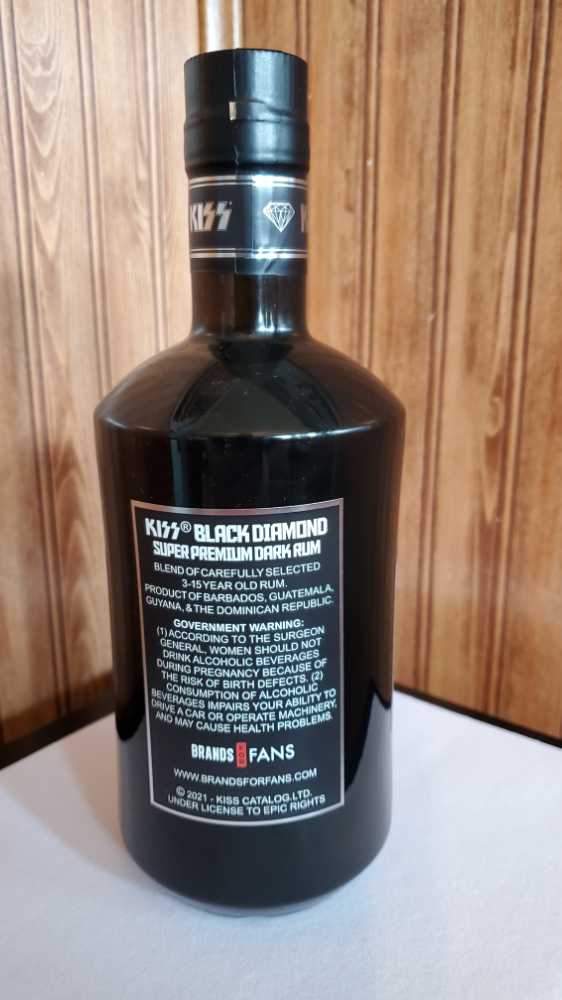 KISS Black Diamond Super Premium Dark Rum - Brands For Fans (700 mL) alcohol collectible [Barcode 7350064820483] - Main Image 2