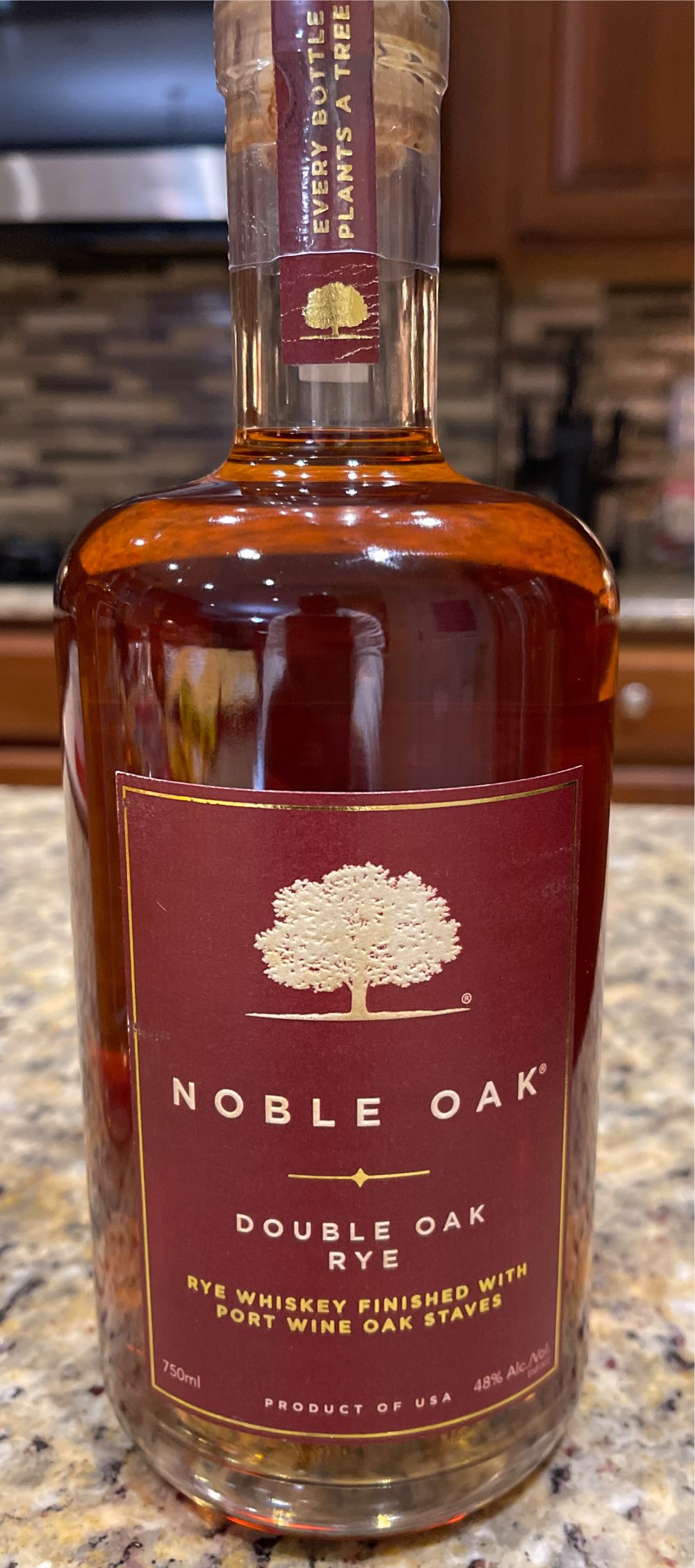 Noble Oak Rye 750ml Liquor - Distillery (750 mL) alcohol collectible [Barcode 812066022915] - Main Image 1