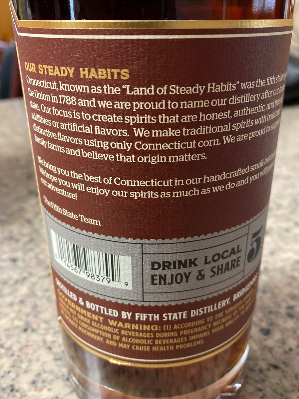 Fifth State Ct Maple - Fifth State (750 mL) alcohol collectible [Barcode 014567983799] - Main Image 2