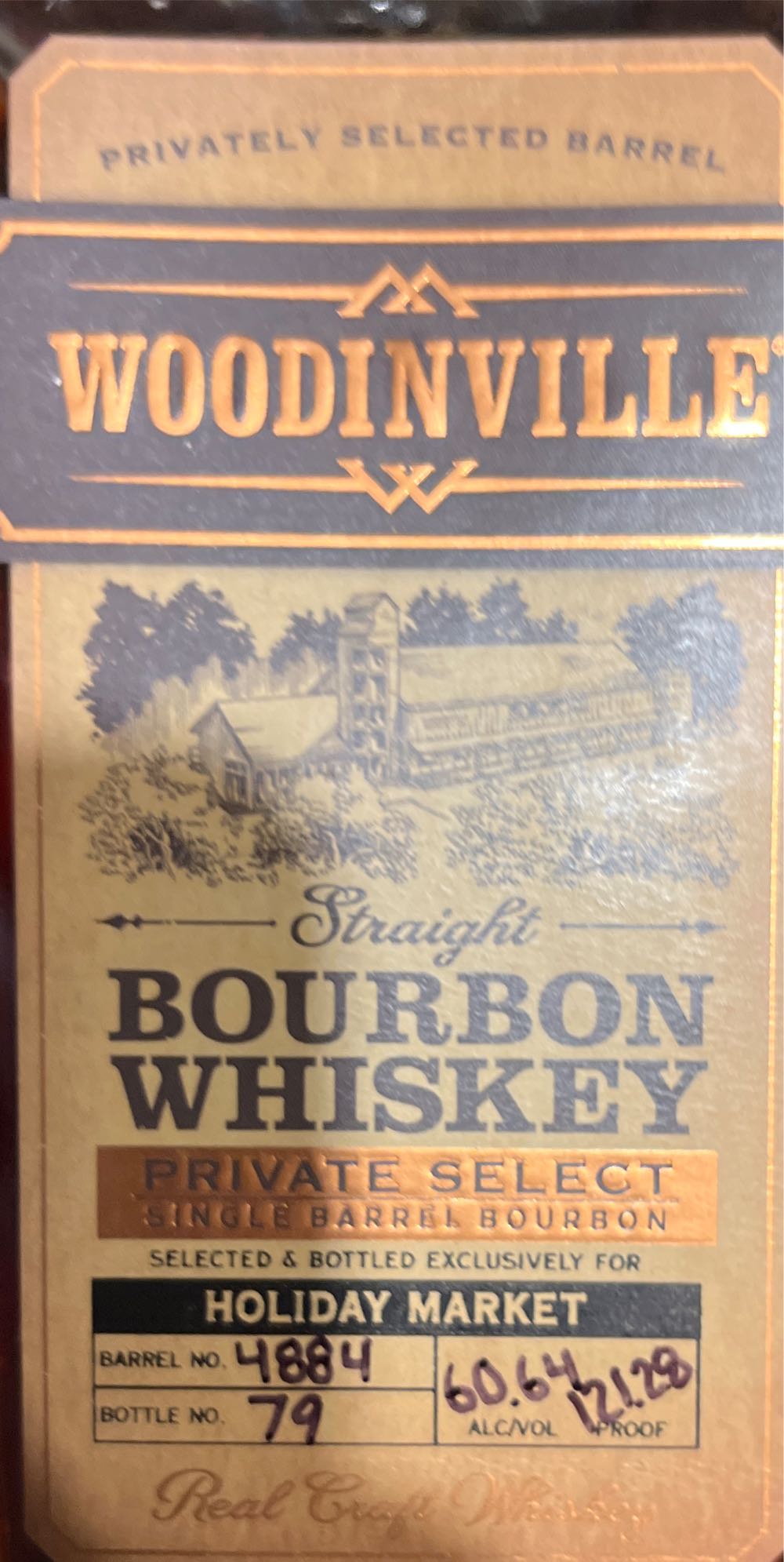 Woodinville Private Select Single Barrel - Woodinville Whiskey Co (750 mL) alcohol collectible [Barcode 858349004162] - Main Image 2