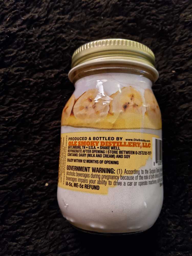 Ole Smoky Moonshine Banana Pudding Cream - Ole Skoky Distillery (50 mL) alcohol collectible [Barcode 810088370182] - Main Image 2