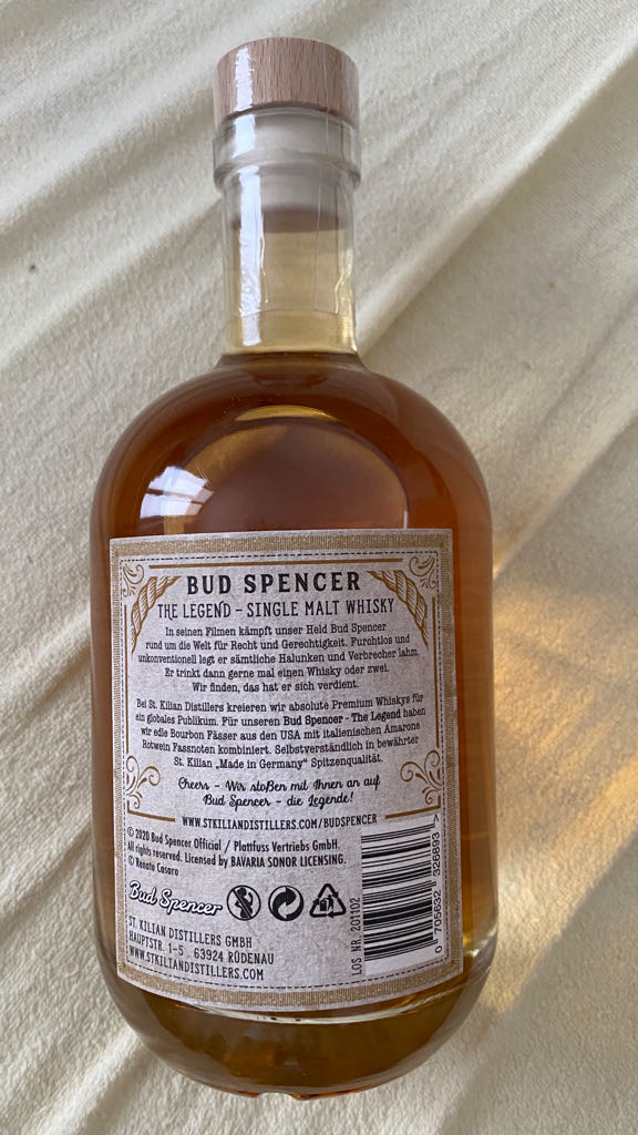 St.Kilian Whisky X Bud Spencer Batch 01 - St.Kilian (0,7L) alcohol collectible - Main Image 2