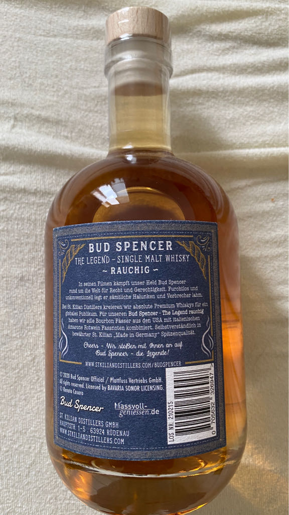 St.Kilian Whisky X Bud Spencer Peated 01 - St.Kilian (0,7mL) alcohol collectible - Main Image 2