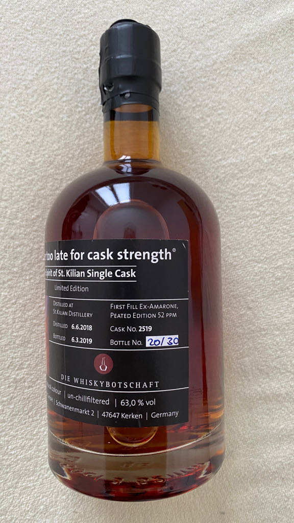 St.Kilian Whisky Z Privat Cask 2519 Whiskybotschafter - St.Kilian (0,5L) alcohol collectible - Main Image 2