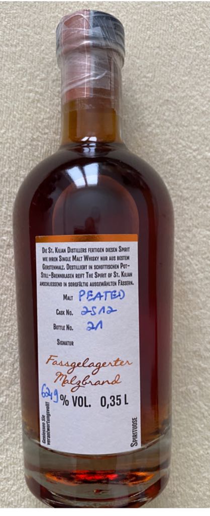 St.Kilian Distillery Only Amarone Cask 2512 - St Kilian (0,35mL) alcohol collectible - Main Image 2