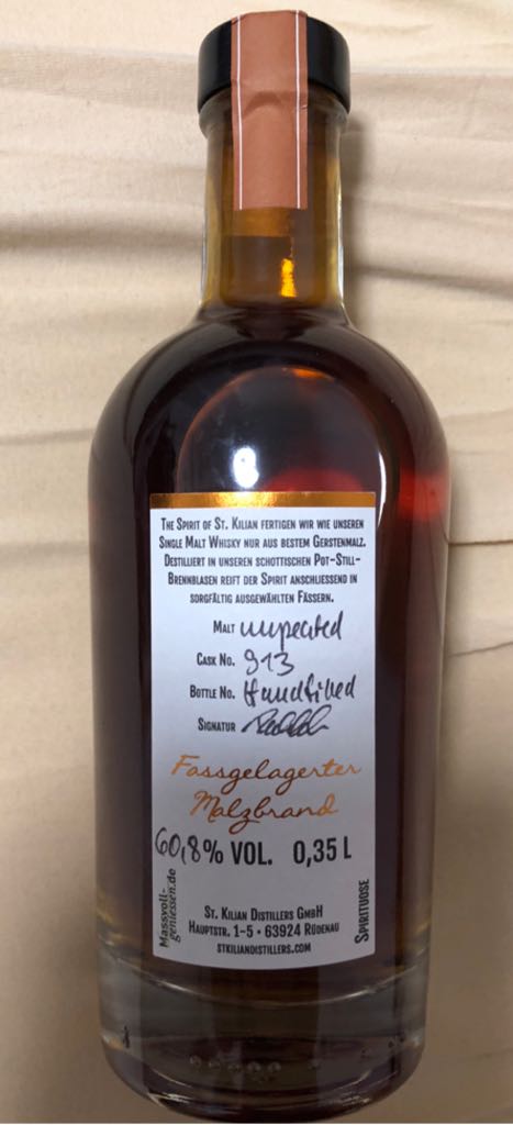 St.Kilian Distillery Only American Oak 913 - St.Kilian (0,35mL) alcohol collectible - Main Image 2