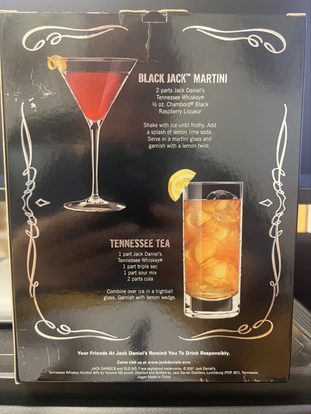 Set 2 Black Label 375 & Metal Shotglass - Jack Daniel’s Distillery, Lynchburg, TN (375 mL) alcohol collectible [Barcode 082184221372] - Main Image 2