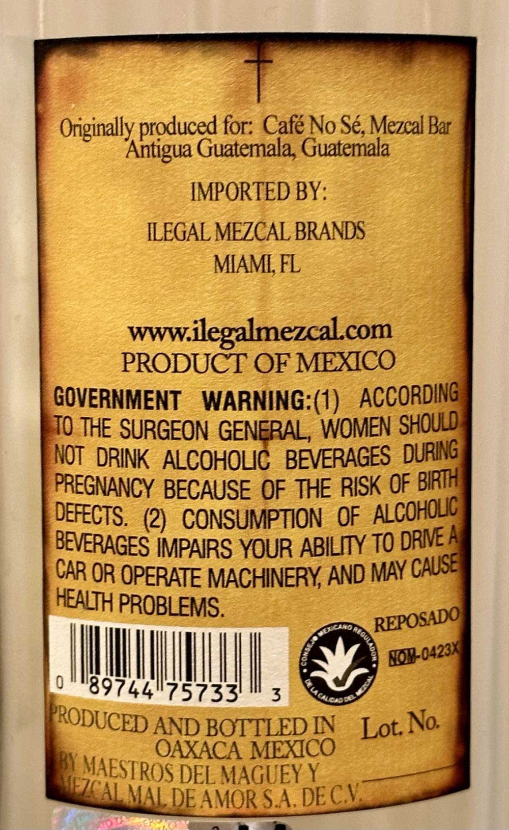 Ilegal Mezcal Reposado - Maestros Del Maguey y Mezcal De Amor, Mex (750 mL) alcohol collectible [Barcode 089744757333] - Main Image 3