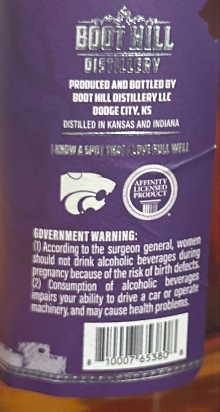 Wabash Reserve Bourbon Whiskey - Boot Hill Distillery (750 mL) alcohol collectible [Barcode 810007653808] - Main Image 3