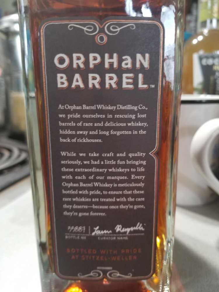 Orphan Barrel Fable & Folly 14 Yr - Stitzel-Weller Distillery (750 mL) alcohol collectible [Barcode 082000798422] - Main Image 3