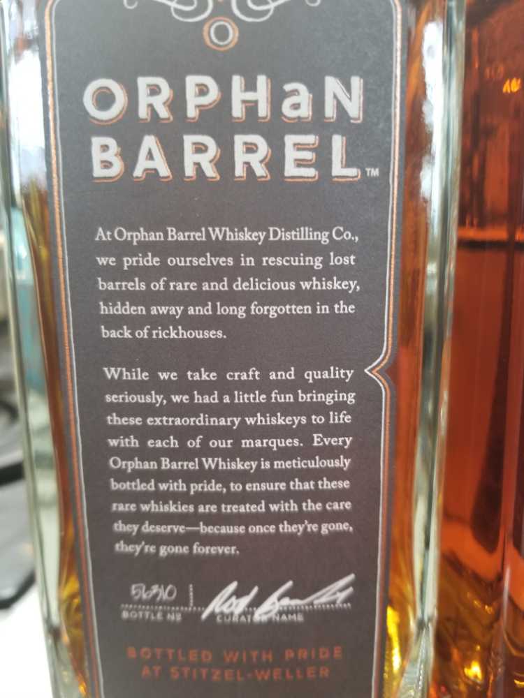 Orphan Barrel Fable & Folly 14 Yr - Stitzel-Weller Distillery (750 mL) alcohol collectible [Barcode 082000798422] - Main Image 4