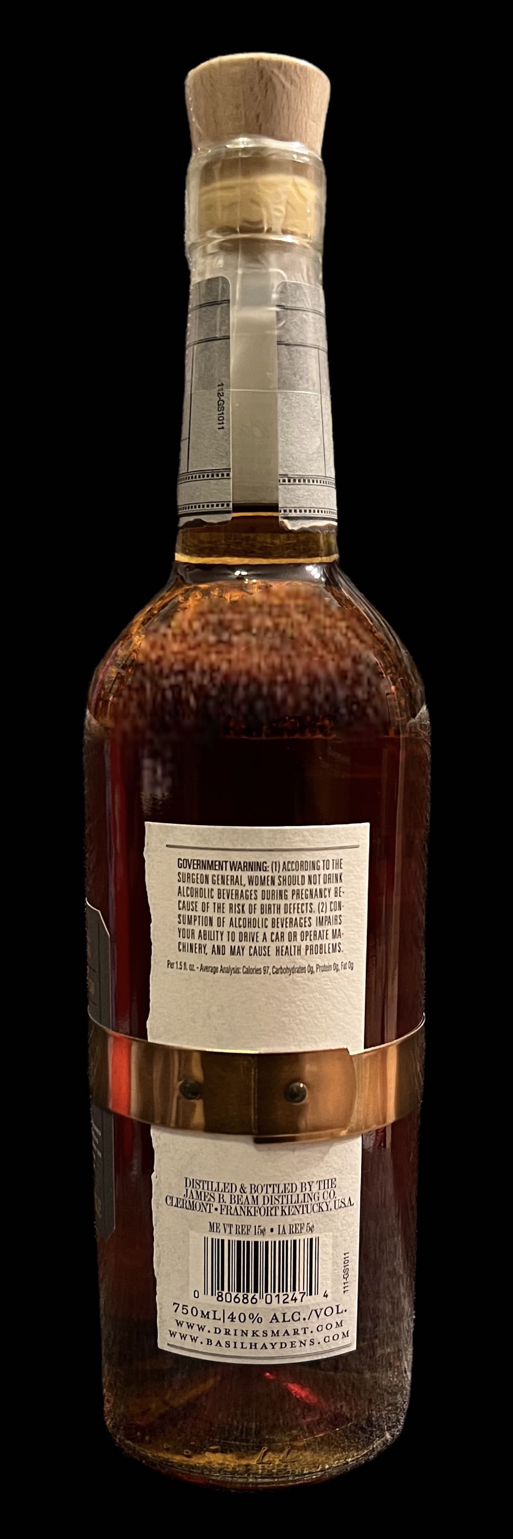 Basil Hayden Subtle Smoke Bourbon - Jim Beam Distillery, Clermont, KY (750 mL) alcohol collectible [Barcode 080686012474] - Main Image 2