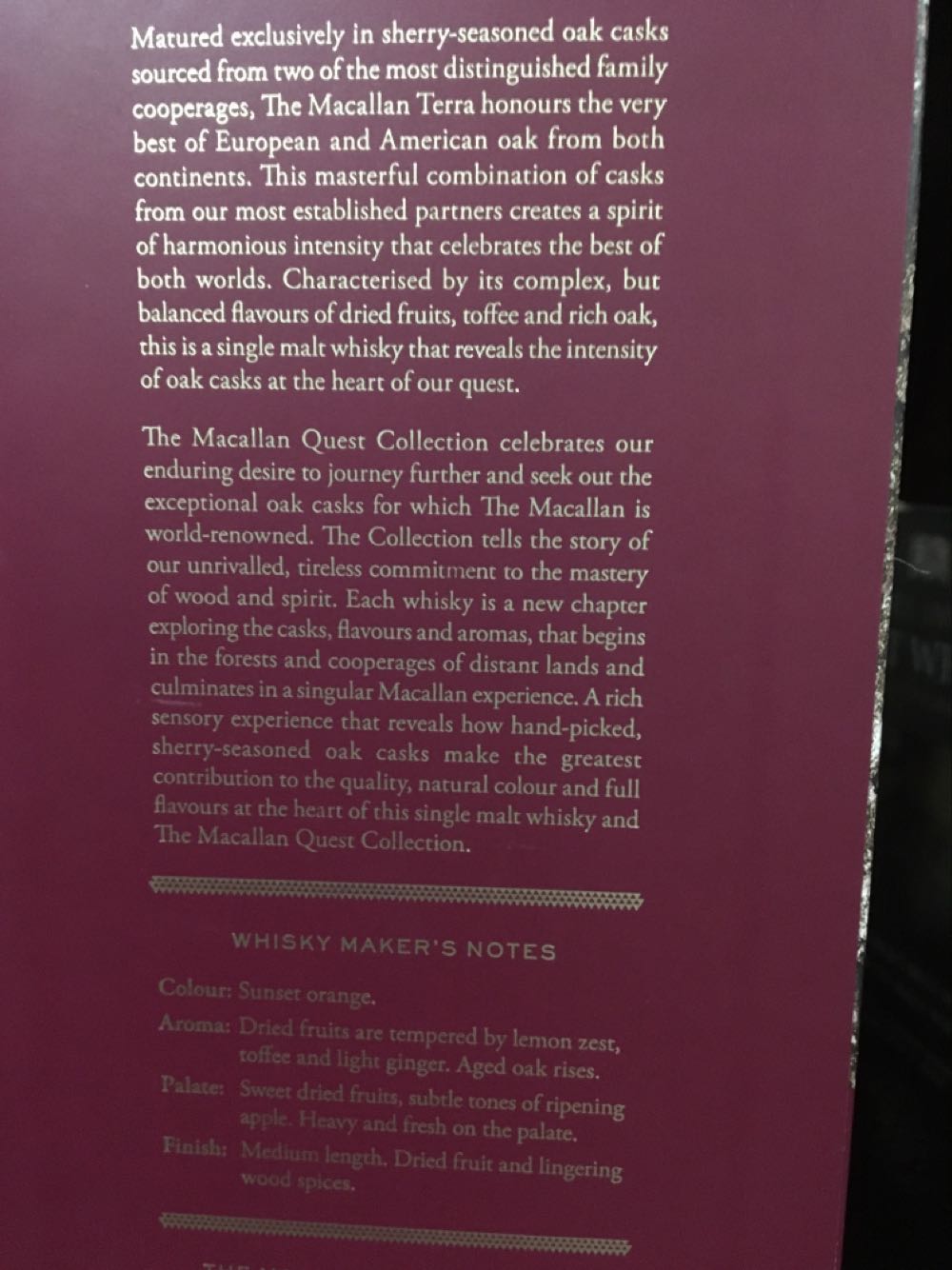 Macallan Terra - The Macallan Distillers (700 mL) alcohol collectible [Barcode 5010314305123] - Main Image 4