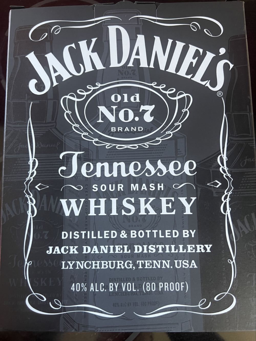 Set Black Label With Two Glasses - Jack Daniel’s Distillery, Lynchburg, TN (750 mL) alcohol collectible [Barcode 082184201985] - Main Image 2