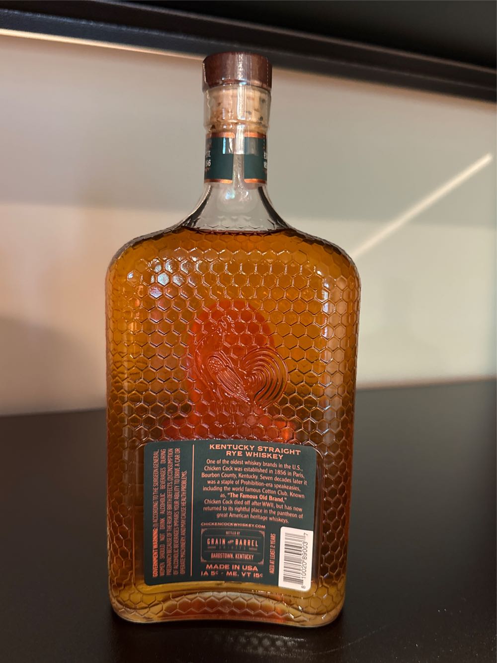 Chicken Cock Kentucky Straight Rye Whiskey 750ml - Grain & Barrel Spirits (750 mL) alcohol collectible [Barcode 810020890037] - Main Image 2