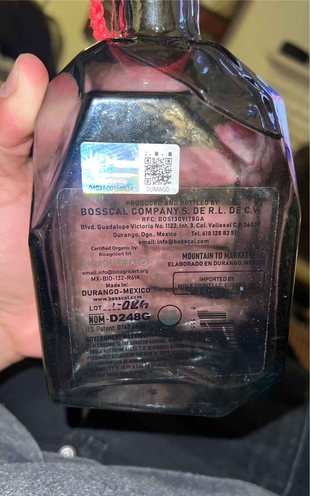 Bosscal Mezcal Joven Tequila - Bosscal Company S. DE R.L. DE C.V. (750 mL) alcohol collectible [Barcode 856592006063] - Main Image 2