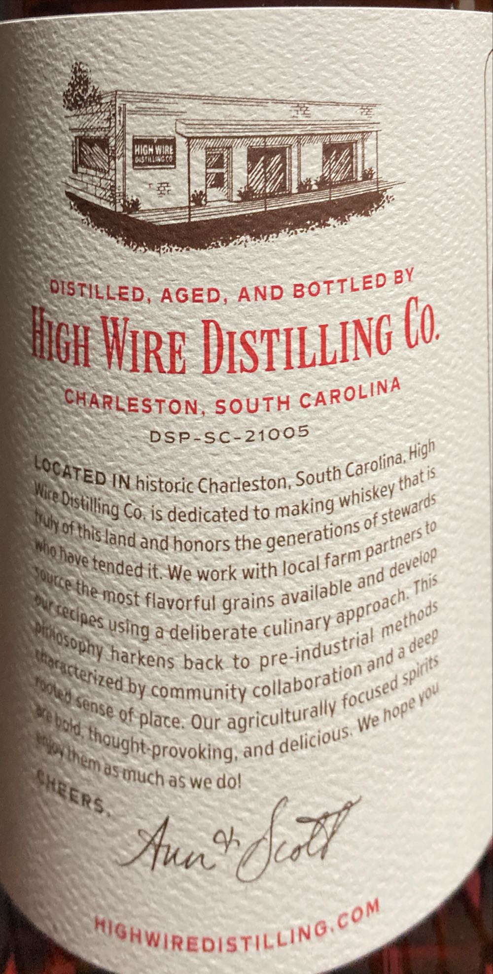 Jimmy Red Classic Sweet Mash - High Wire Distilling Co (750 mL) alcohol collectible [Barcode 852522005137] - Main Image 3