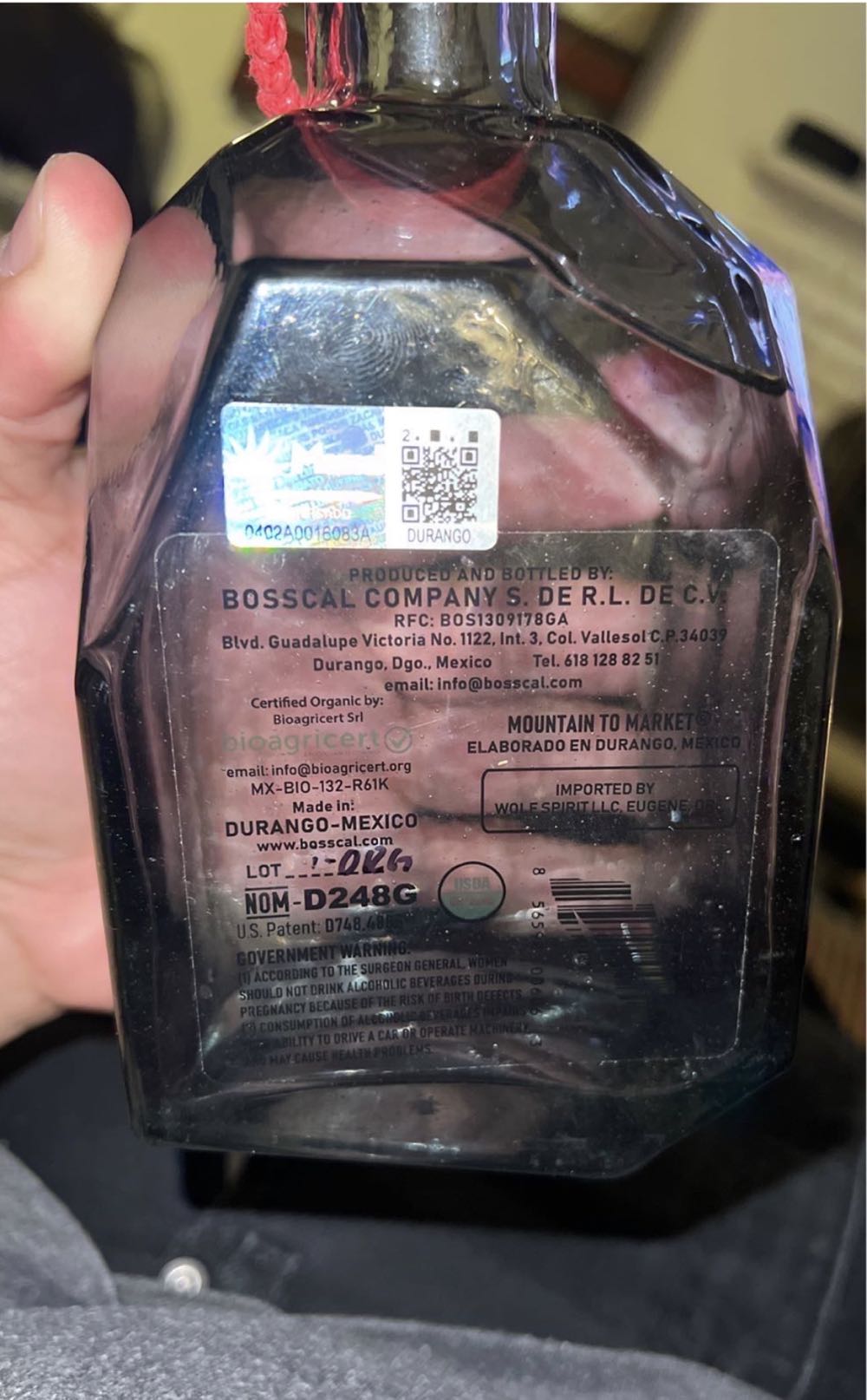 Bosscal Mezcal Joven  (750 mL) alcohol collectible - Main Image 2