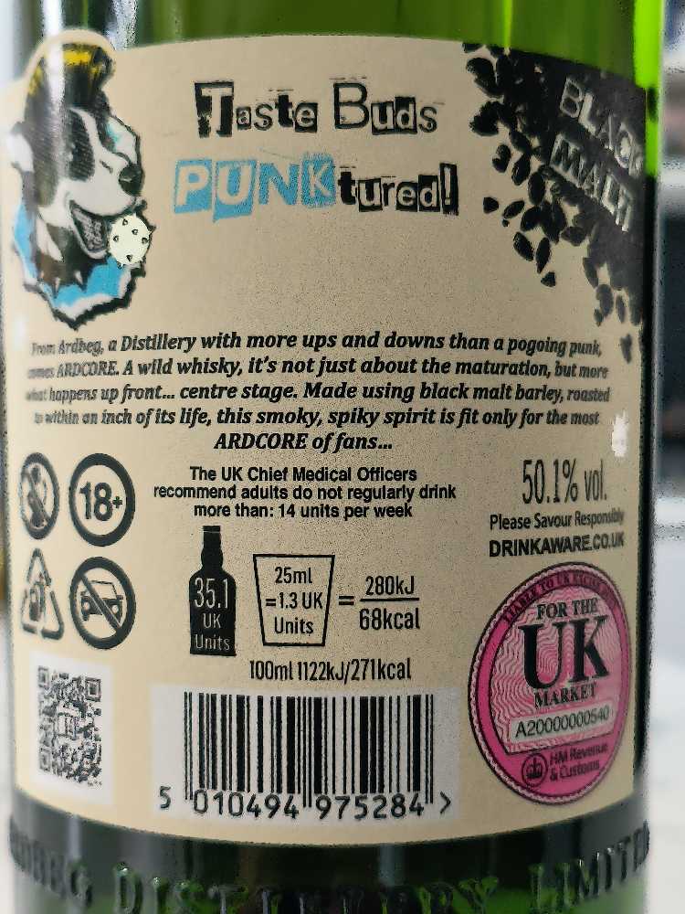 Ardbeg Ardcore CR - Islay (700 mL) alcohol collectible [Barcode 5010494975284] - Main Image 3