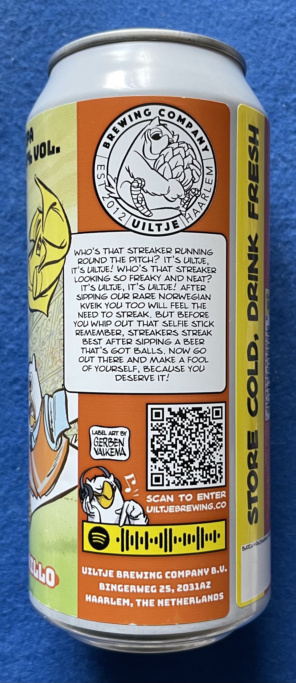 Selfie Streaker - Uiltje Brewing Company (440 mL) alcohol collectible [Barcode 8720254564630] - Main Image 3