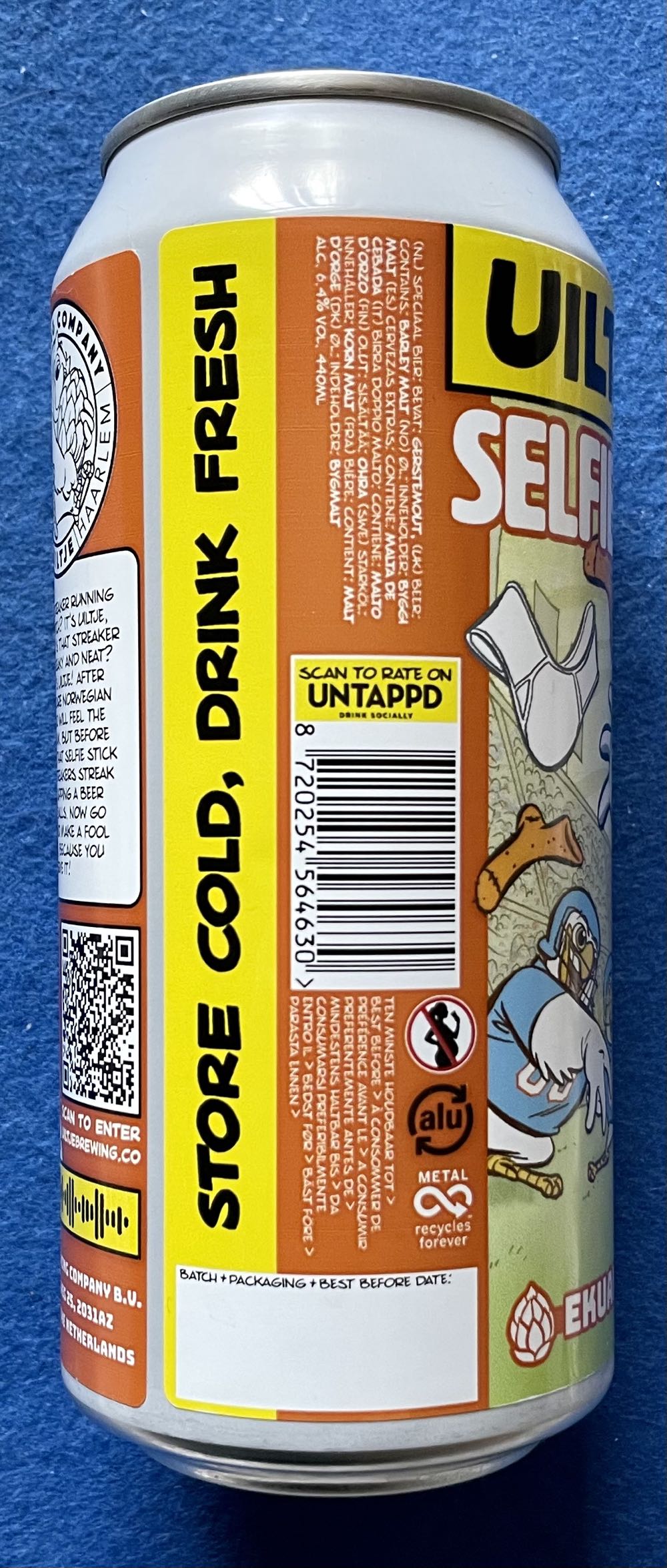 Selfie Streaker - Uiltje Brewing Company (440 mL) alcohol collectible [Barcode 8720254564630] - Main Image 4
