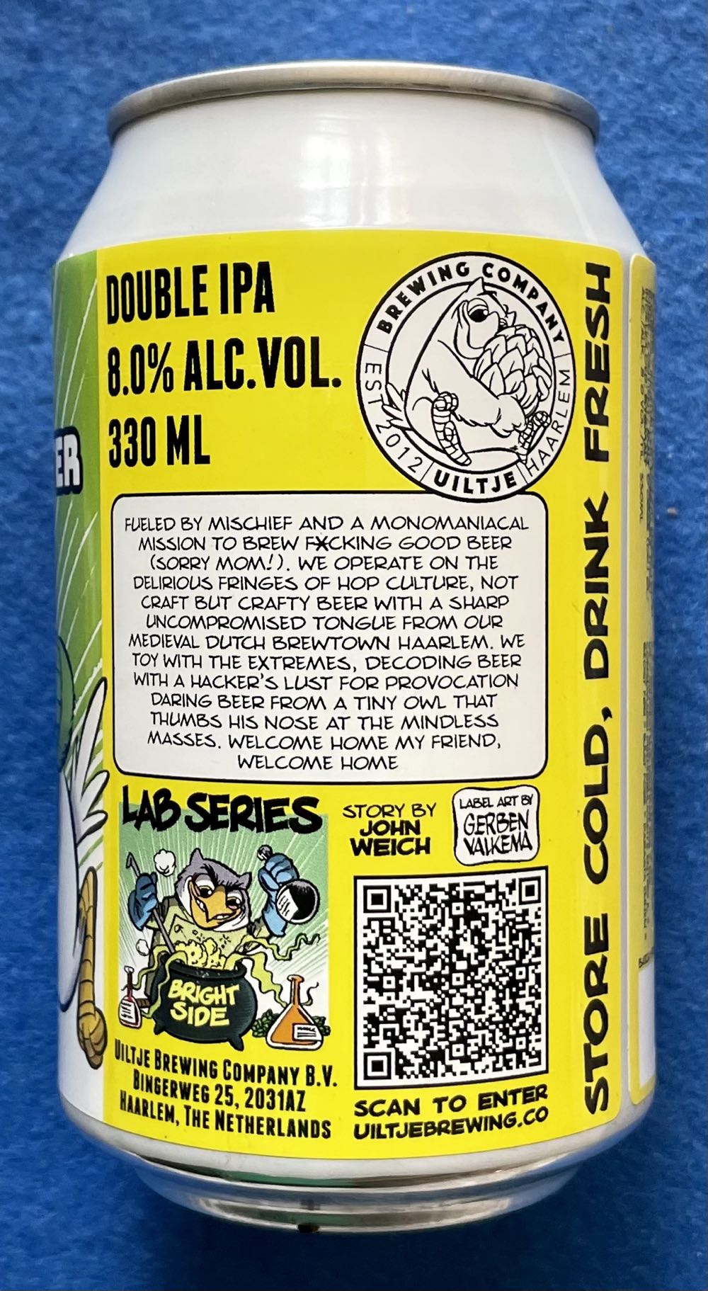 Cascade Green Sweater - Uiltje Brewing Company (330 mL) alcohol collectible [Barcode 8720254563268] - Main Image 3