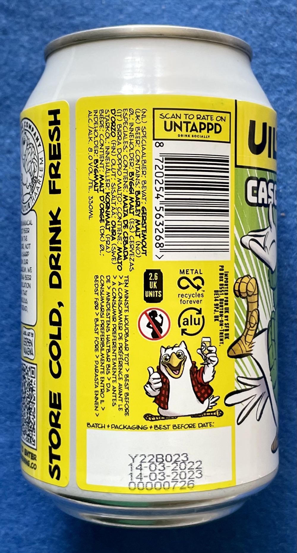 Cascade Green Sweater - Uiltje Brewing Company (330 mL) alcohol collectible [Barcode 8720254563268] - Main Image 4