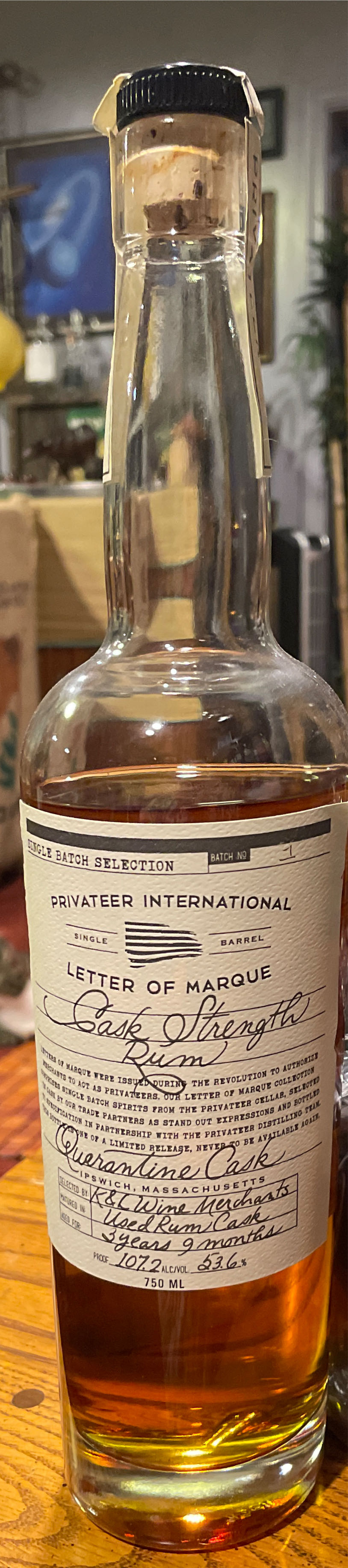 Privateer International Quarantine Cask - Privateer International (750 mL) alcohol collectible - Main Image 3