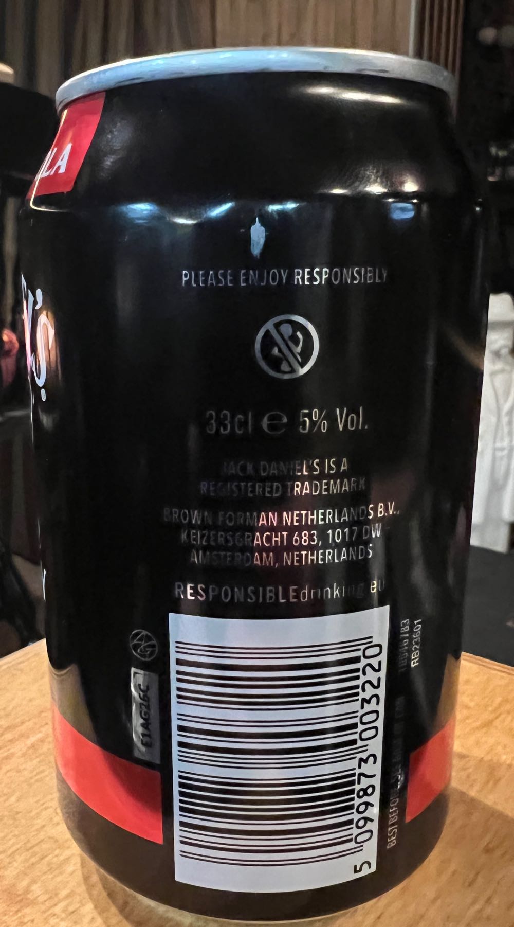 Soft Drink Jack Daniels & Cola 330ml  2022 Turkey - Jack Daniel’s Distillery, Lynchburg, TN (330 mL) alcohol collectible [Barcode 5099873003220] - Main Image 3