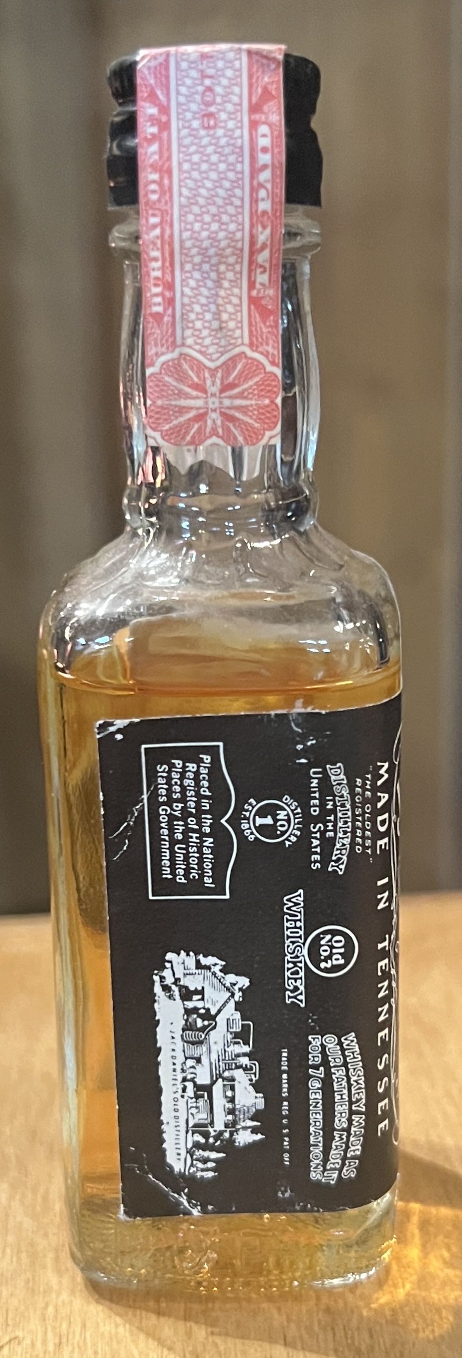 Mini Black Label 1978- 2 - Jack Daniel’s Distillery, Lynchburg, TN (47 mL) alcohol collectible - Main Image 3