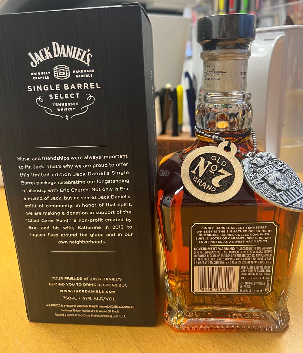 Eric Church 2022 Engraved - Jack Daniel’s Distillery, Lynchburg, TN (750 mL) alcohol collectible [Barcode 082184087008] - Main Image 4