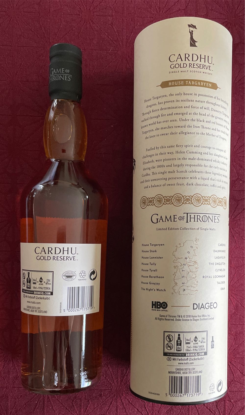 Game Of Thrones - CARDHU Gold Reserve - Cardhu (0,7 L) alcohol collectible [Barcode 5000267173719] - Main Image 2