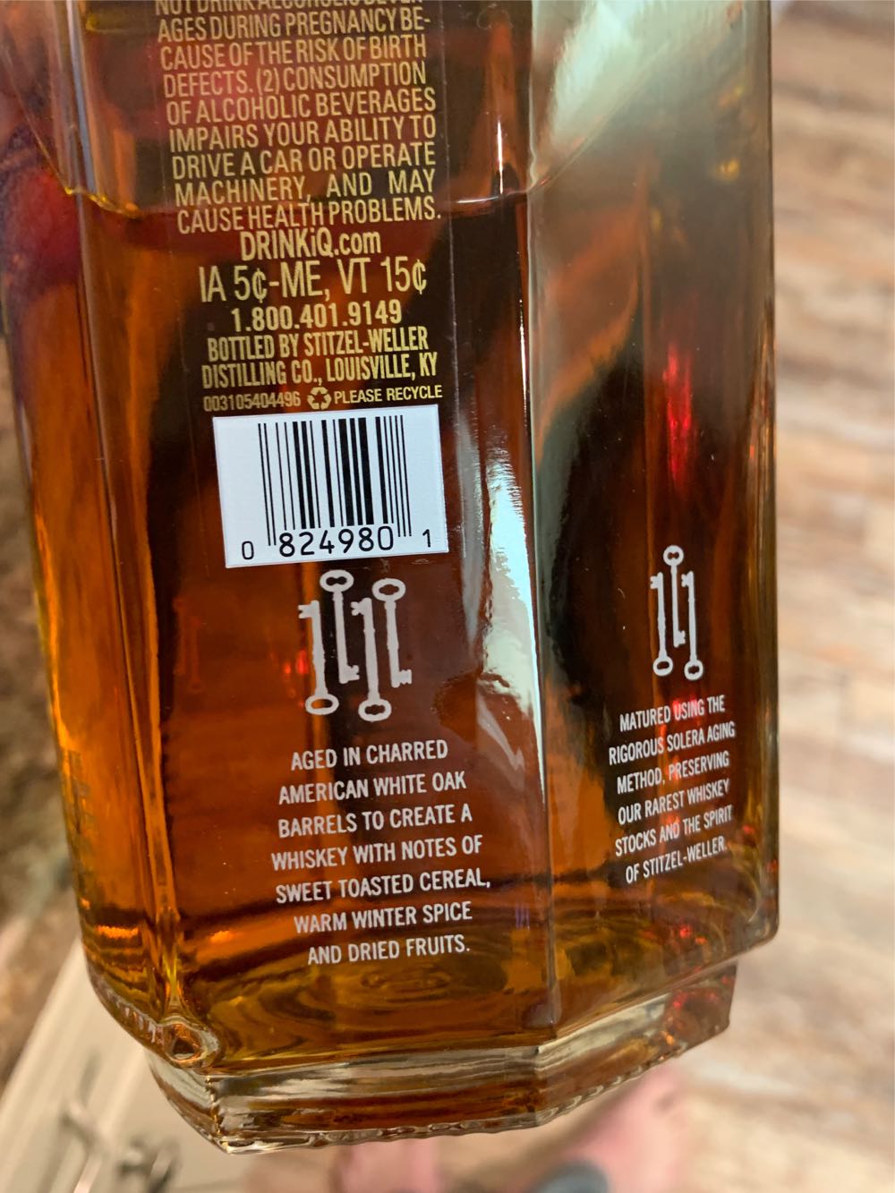 Blade and Bow “Key No 5” - Stitzel-Weller Distillery, Louisville, KY (750 mL) alcohol collectible [Barcode 082000004981] - Main Image 2