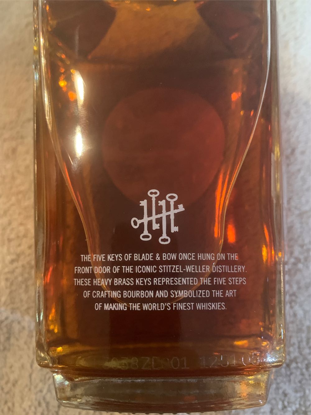 Blade and Bow “Key No 5” - Stitzel-Weller Distillery, Louisville, KY (750 mL) alcohol collectible [Barcode 082000004981] - Main Image 4