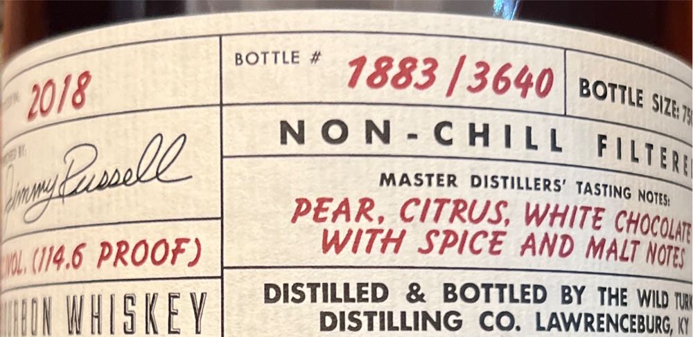 Russell’s Reserve 2002 - Wild Turkey (750 mL) alcohol collectible - Main Image 2