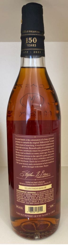 Yellowstone 6 Years - Limestone Branch Distillery (750mL) alcohol collectible [Barcode 088352139111] - Main Image 2