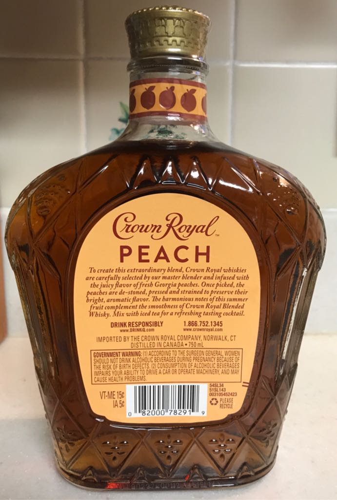 Crown Royal Peach - Crown Royal Company (750mL) alcohol collectible - Main Image 2