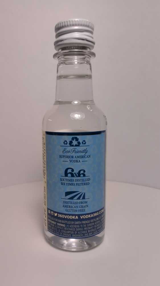 360 Vodka - Earth Friendly Distilling Company (50 mL) alcohol collectible [Barcode 085592133718] - Main Image 3