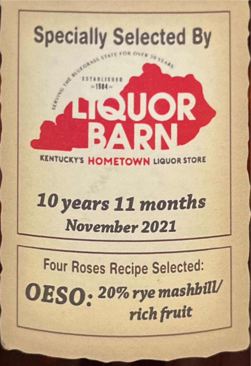 Four Roses Barrel Strength OESO - Four Roses (750 mL) alcohol collectible [Barcode 040063400294] - Main Image 3