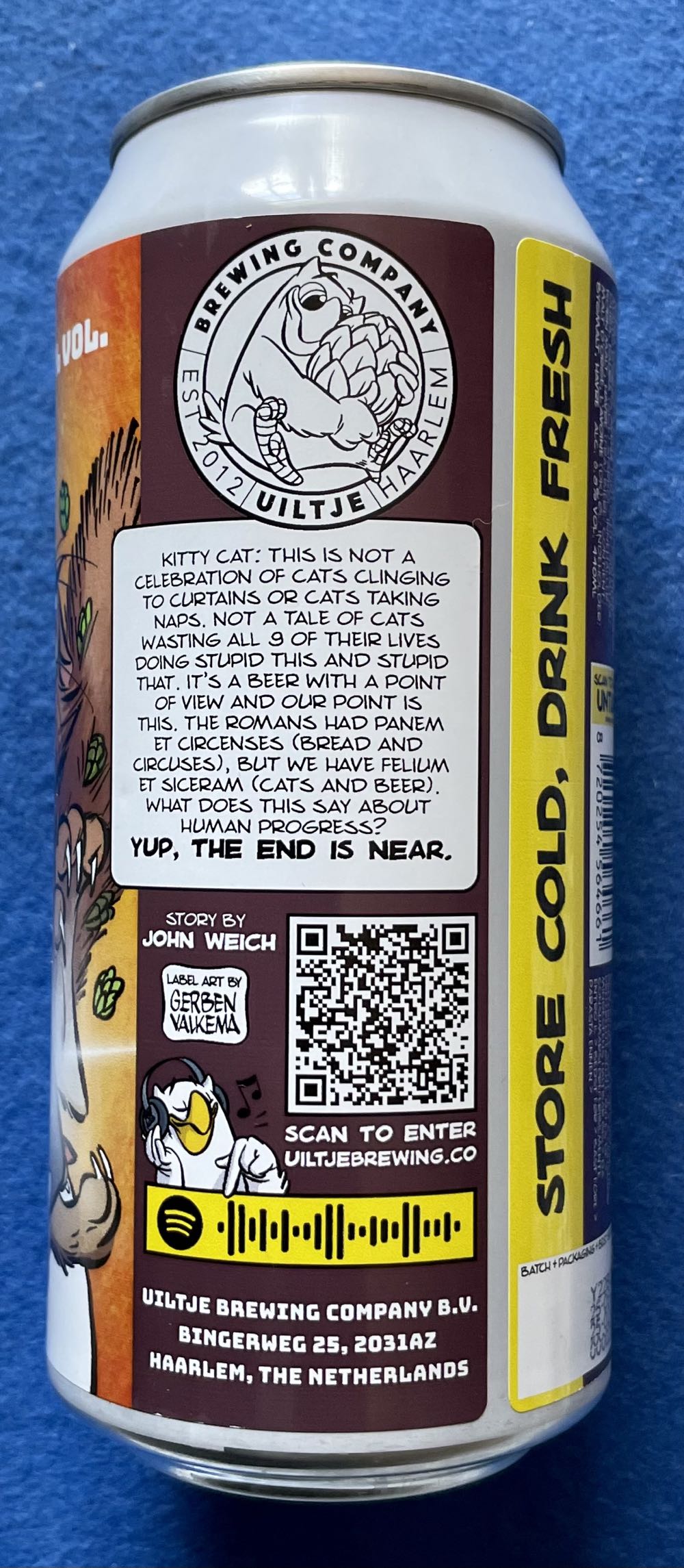 Not So Happy, Hoppy Kitty-cat - Uiltje Brewing Company (440 mL) alcohol collectible [Barcode 8720254564661] - Main Image 3