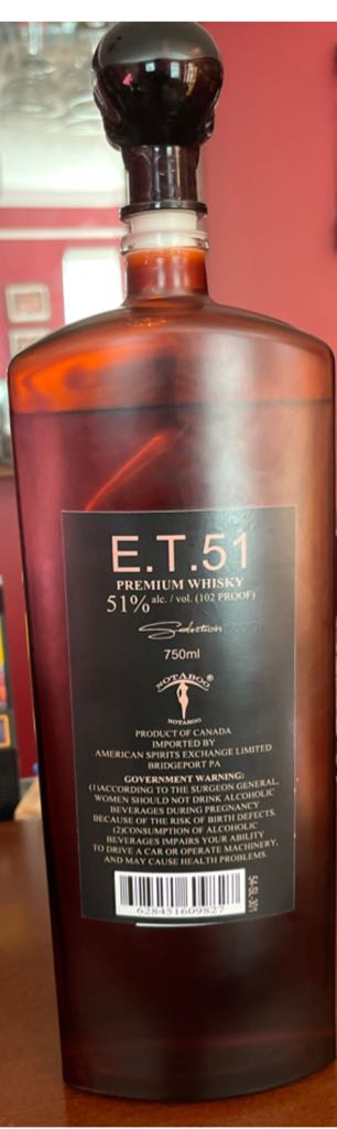 E. T. 51 - Notaboo (750mL) alcohol collectible [Barcode 628451609827] - Main Image 2